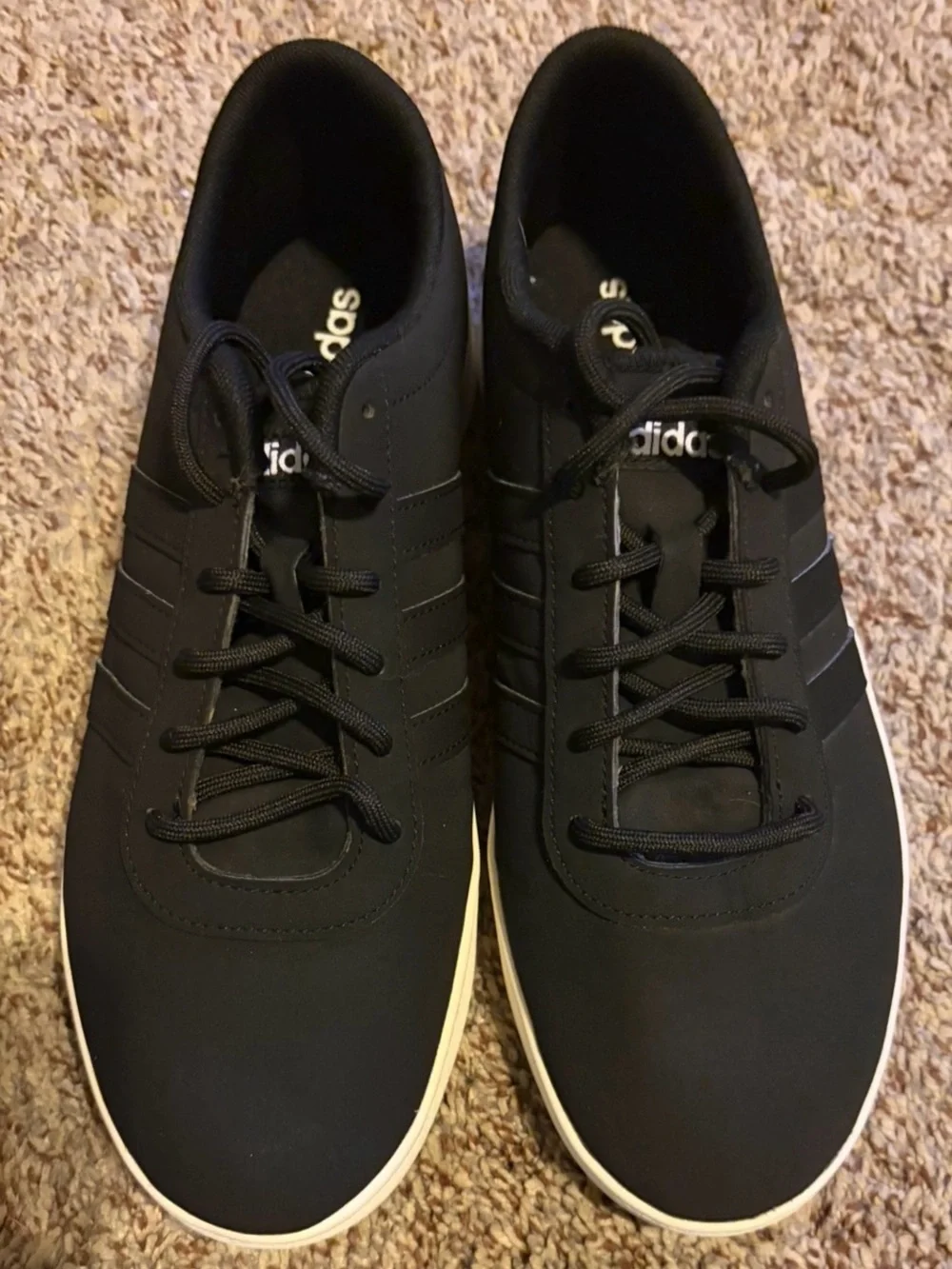 adidas Men's Black Sneakers with White Sole